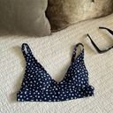 Aerie  Pique Longline V Scoop Bikini Top large navy blue animal print Photo 1