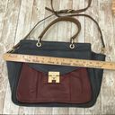 Tommy Hilfiger  Postino Navy/Red Color-block 100% Leather Trapezoid Satchel Bag Photo 7