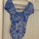 PINK - Victoria's Secret Victoria's Secret PINK light Cloud blue Scoop Neck Tank Bodysuit Sz Med Strappy Photo 4