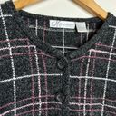 Dress Barn  Woman Button Front Cardigan Sweater Grid Pattern Fuzzy Soft Size 1X Photo 4