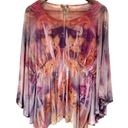 One World  Flowy Top Womens Size Medium Batwing Boho Fairycore Feminine Witchy Photo 1