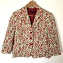 Talbots  Floral Pink Green Jacket Blazer Watercolor Rose 3/4 Sleeves Size 10 Photo 8