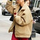 I am gia  Pixie Teddy Coat Tan Full Zip Viral Blogger Fav Oversized Jacket XS Photo 2