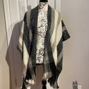 Nine West NWT Shawl Cape Cover poncho soft cozy warm winter tricolor neutral shrug Photo 0