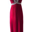 City Triangles Gown Sequined Bodice Peekaboo Cleavage Long Gown Formal Prom Homecoming Dress Red Size 5 Photo 0