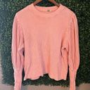 Free People  Tasha Pastel Pink Waffle Knit Top Size Large Photo 1