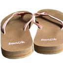 Sanuk  Flip Flop Sandals 9 Pink Tan Yoga Mat Footbed Comfort Casual Summer Beach Photo 5