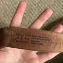 American Eagle brown tooled floral genuine buffalo leather belt Photo 4