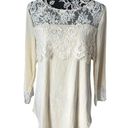 Garnet Hill  Women’s long sleeve lace rayon too fancy small Photo 0