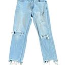 Abercrombie & Fitch  AF Mom Jean Ripped Distressed Size 29 8 Regular Blue Jeans Photo 0