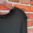 Abound Black High Neck / Turtleneck  Ribbed Lettuce Hem Long Sleeve Top Photo 3