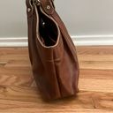 Liz Claiborne  Brown Vegan Leather Handbag Tote Carry All EUC. Photo 2