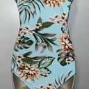 Beach Club Palisades  Blue Wrap Floral One Piece Swimsuit Women’s L Large Photo 3