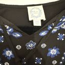 Blue Rain  Short Sleeve Black Floral Peasant Dress shift dress size XXS Photo 3