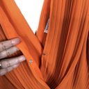 Endless Rose NEW  Orange Pleated Lettuce Hem Surplice Neck Sleeveless Top Size L Photo 3