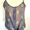 B Jewel B•JEWEL SHEER GREY TIE KNOT SLEEVELESS BLOUSE Photo 0