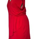 City Chic  Faux Wrap Surplice Midi Dress Size 24/XXL Red V-Neck Lined Skirt Photo 11