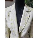 Style & Co  Women White Floral Linen Long Sleeve Single Breasted Blazer Jacket 14 Photo 4