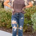 Judy Blue distressed mid rise straight cropped jeans Photo 0