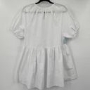 Hill House  Francesca Top High Low Blouse Peplum Cotton White NEW Womens Small Photo 3