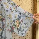 Vintage Blue Floral 90s collared button down short sleeve shirt y2k Photo 2