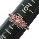 Ruby  + Diamond 10K 10KT Yellow Gold Flower Cluster Design Ring Sz 6.75 Photo 6