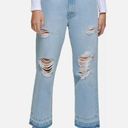 DKNY NWT   Jeans Distressed Frayed Hem Straight Leg Jeans 32/14 Photo 0