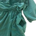 Tuckernuck  Hyacinth House Emerald Green XS Ruched V-Neck Genevieve Mini Dress Photo 7