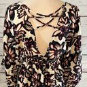 Abercrombie & Fitch Mini Dress V Front Strappy V Back Kimono Sleeves Floral-S Photo 3