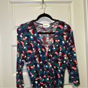 Leota  Teal Multicolor Print V Neck 3/4 Sleeve Aline Dress size 2L(18/20) Photo 4