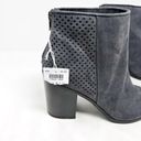 American Eagle [] Gray Faux Suede Perforated Chunky Heel Ankle Boots NWT Size 9.5 Photo 7