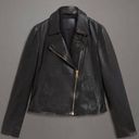 ALLSAINTS  Vela Asymmetric Zip Leather Biker Jacket - Black Photo 4