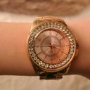 American Vintage Rose Gold Crystal Quartz Chunky Link Watch Photo 4