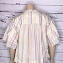 Parker Peyton &  Size XL Pastel & Metallic Stripe Tiered Ruffle Keyhole Shirt Top Photo 4