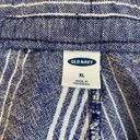 Old Navy  Blue White Striped Wide Leg Pants Linen Blend Size XL Elastic Waist Photo 3