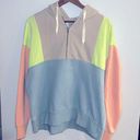 Urban Outfitters  Women’s Color Block Half Zip Hoodie Size M Photo 0