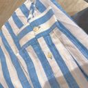 Style & Co  Cotton Striped Boyfriend Shirt Antique Blue & White Size XL New w/Tag Photo 4