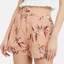 Joie  Linen Pink Floral Casual High Waisted Shorts Photo 0