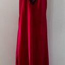 Vanity Fair Vintage  Long Nightgown Red Lace Shiny Satin USA Slip Gown Size large Photo 0