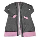 Talbots T by  Mixed Texture Marled Cardigan Womens Sz S Pink/Black/Grey Long Cozy Photo 10