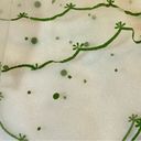 Vintage Chiffon Green Polka Dot Scalloped Sheer Scarf Photo 6