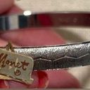 Monet NWT  Vintage Silver Frosted Zig Zag Etched Bangle Photo 0