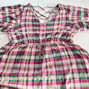 Torrid  Pink Green Plaid Sharkbite Hem Babydoll Flutter Sleeve Top‎ 2X Photo 7