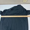 ALLSAINTS  Amei Draped Shift Dress Women's Medium Black Cupro Stretch Long Sleeve Photo 7