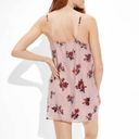 American Eagle NEW NWT  AEO Pink Floral Velvet Cowl Neck Sleeveless Slip Dress XS Photo 3