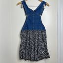 Daisy Vintage 90s Ditsy Floral Denim Overall Romper Size Small Blue w/  Print Photo 8