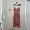 ASTR NWT  The Label Small Lace A-Line Midi Dress Pink mauve V-Neck Sleeveless Photo 9