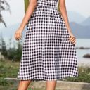 SheIn  Black and White Gingham Tie Side Wrap A-Line Midi Dress Size Small Photo 43