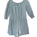 Mud Pie  navy & white striped jumpsuit shorts small Photo 0