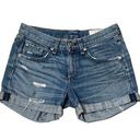 Rag and Bone  Distressed High Waist Denim Medium Wash Trestles Shorts 23 Photo 0